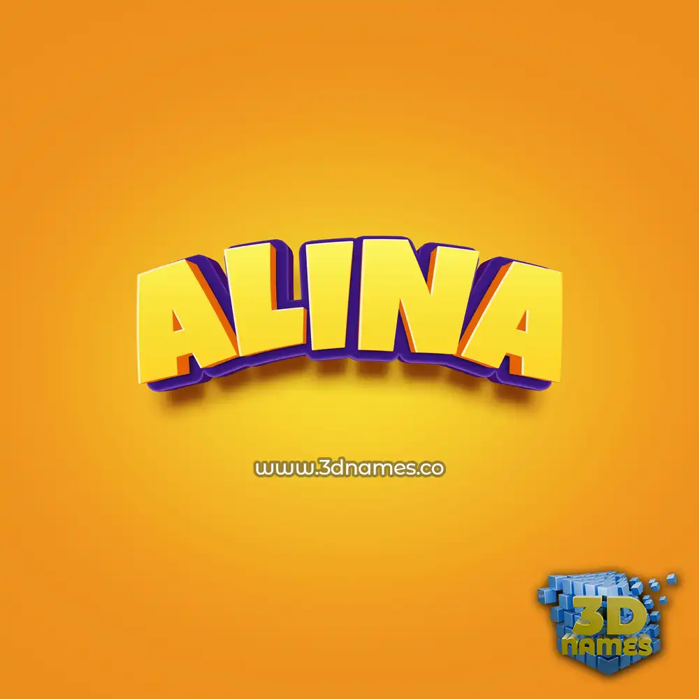 alina in Orange Toon style - 3D name wallpaper