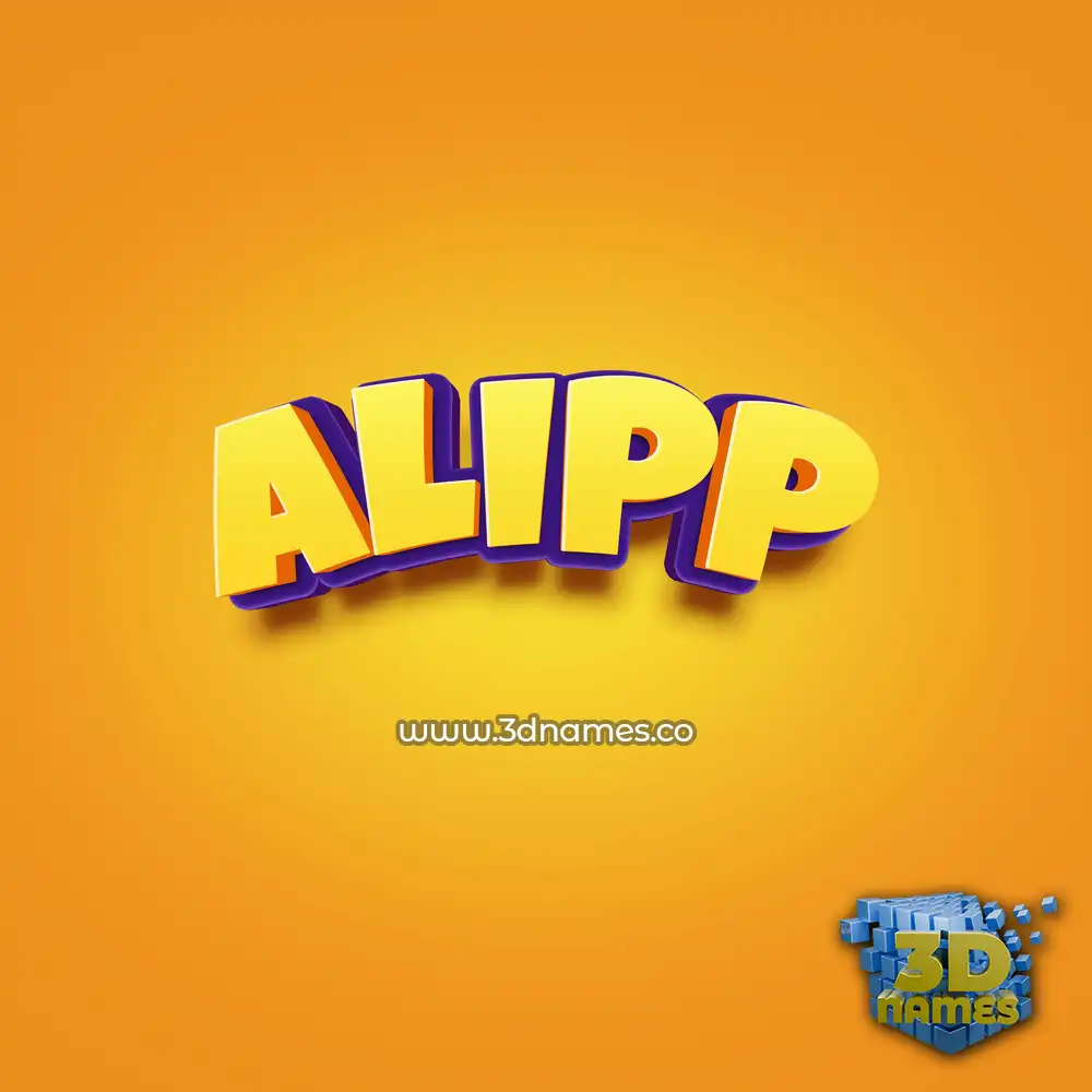 alipp in Orange Toon style - 3D name wallpaper