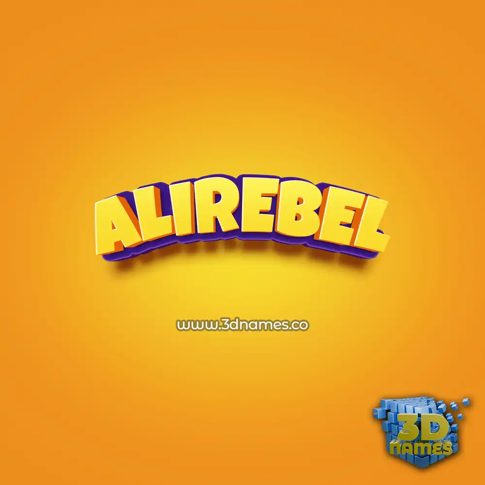 alirebel in Orange Toon style - 3D name wallpaper