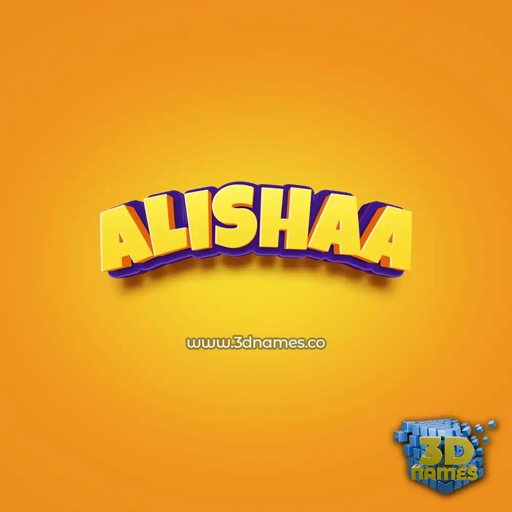 alishaa in Orange Toon style - 3D name wallpaper