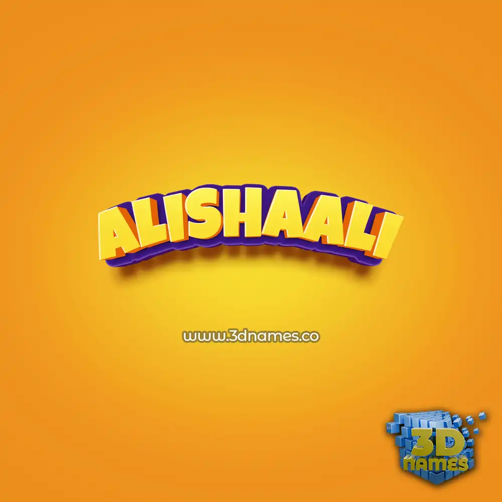 alishaali in Orange Toon style - 3D name wallpaper