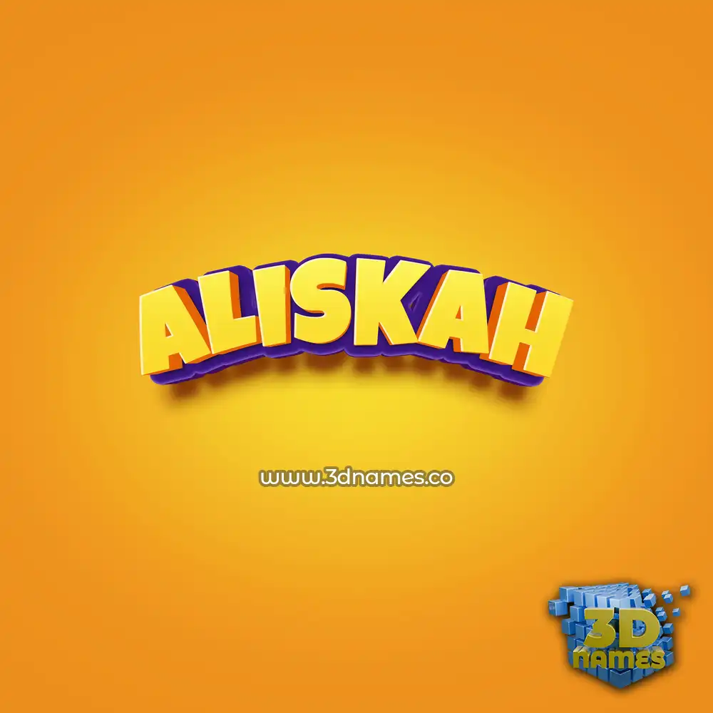 aliskah in Orange Toon style - 3D name wallpaper