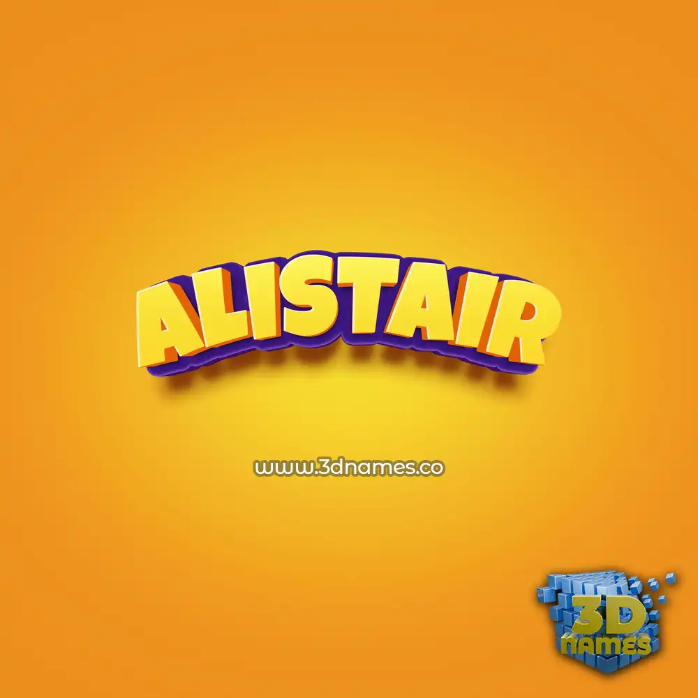 alistair in Orange Toon style - 3D name wallpaper