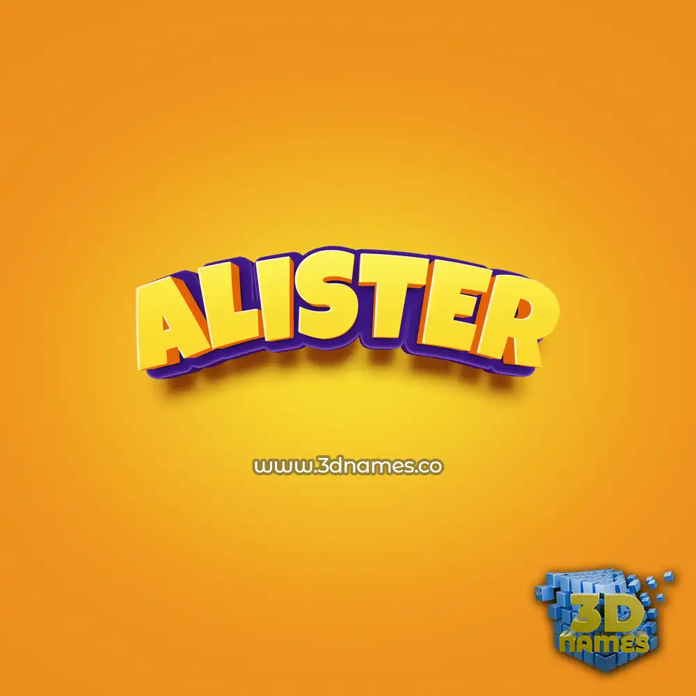 alister in Orange Toon style - 3D name wallpaper