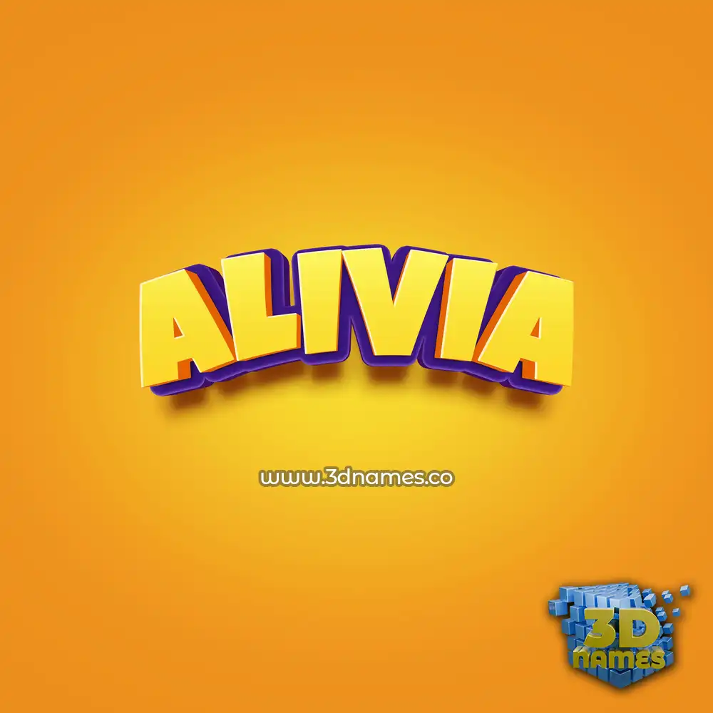 alivia in Orange Toon style - 3D name wallpaper