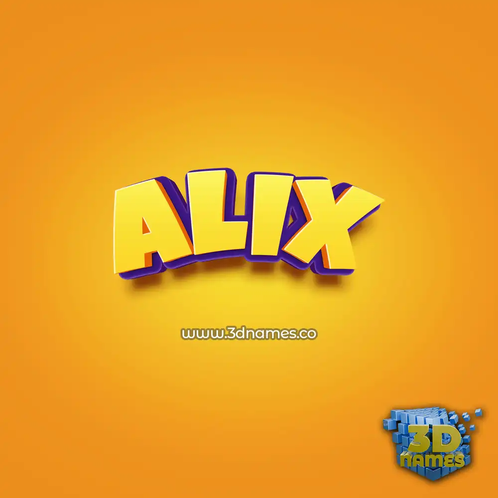 alix in Orange Toon style - 3D name wallpaper