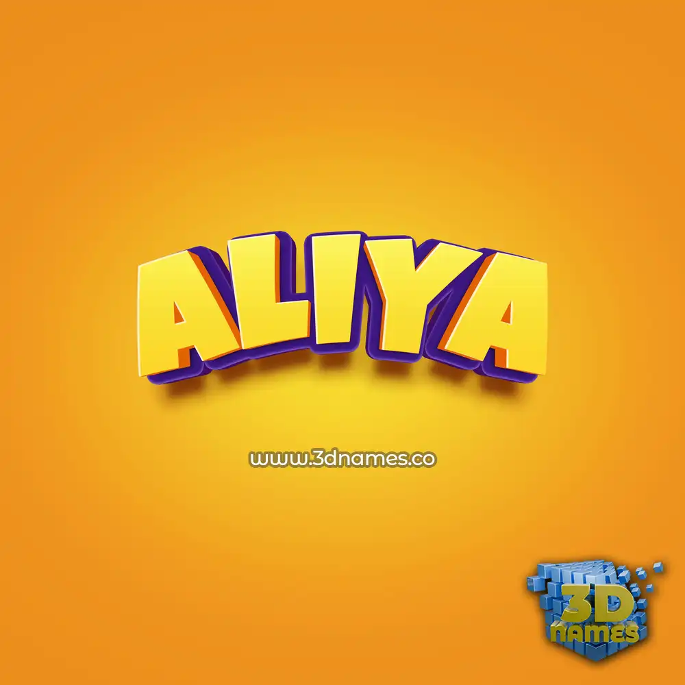 aliya in Orange Toon style - 3D name wallpaper