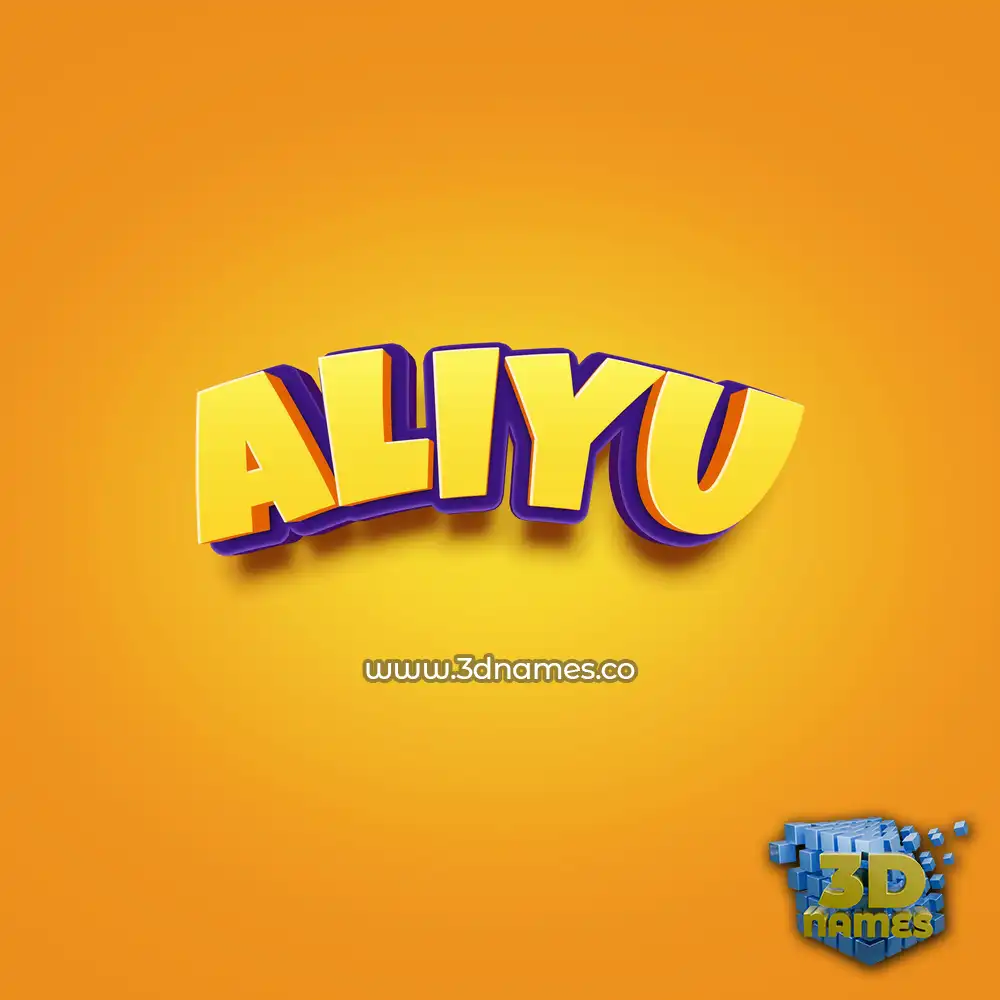 aliyu in Orange Toon style - 3D name wallpaper