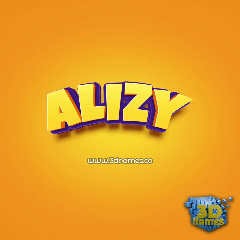 alizy in Orange Toon style - 3D name wallpaper