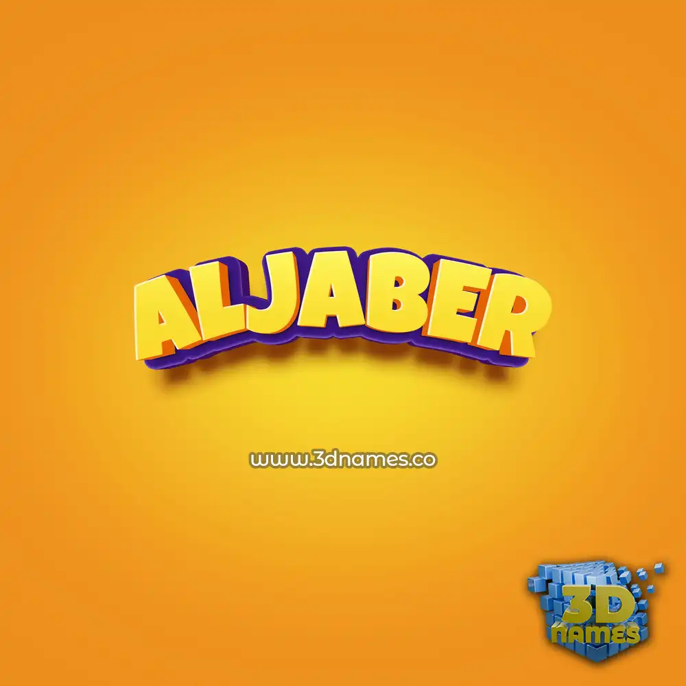 aljaber in Orange Toon style - 3D name wallpaper
