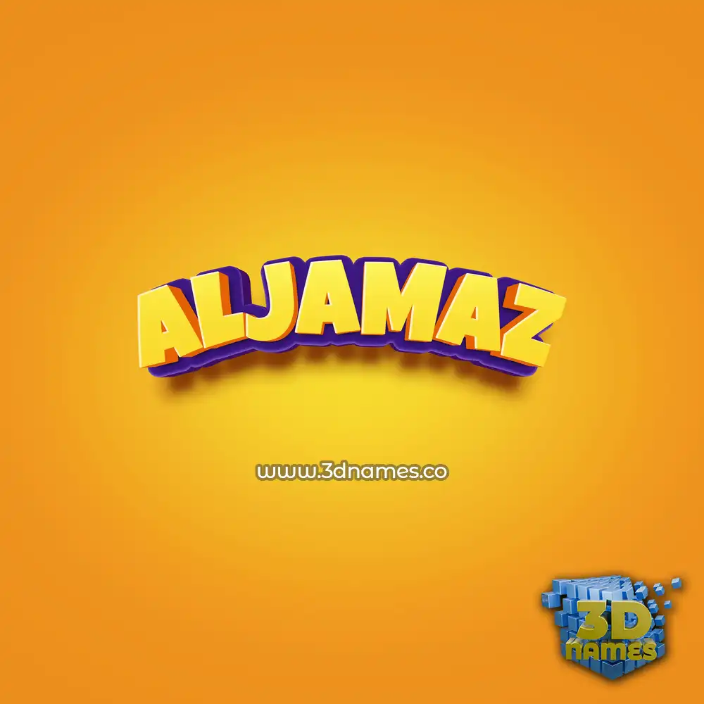 aljamaz in Orange Toon style - 3D name wallpaper