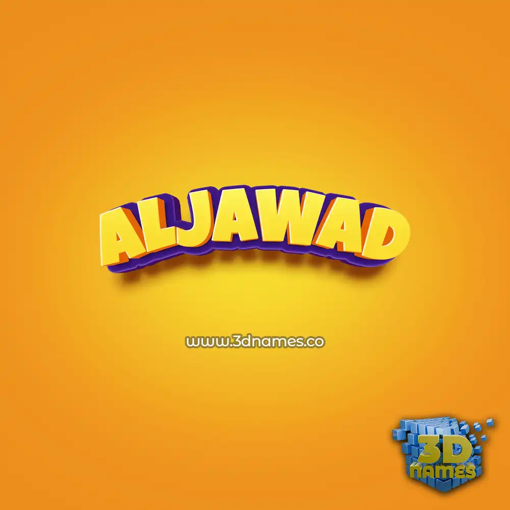 aljawad in Orange Toon style - 3D name wallpaper
