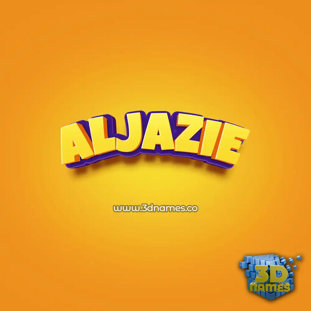 aljazie in Orange Toon style - 3D name wallpaper