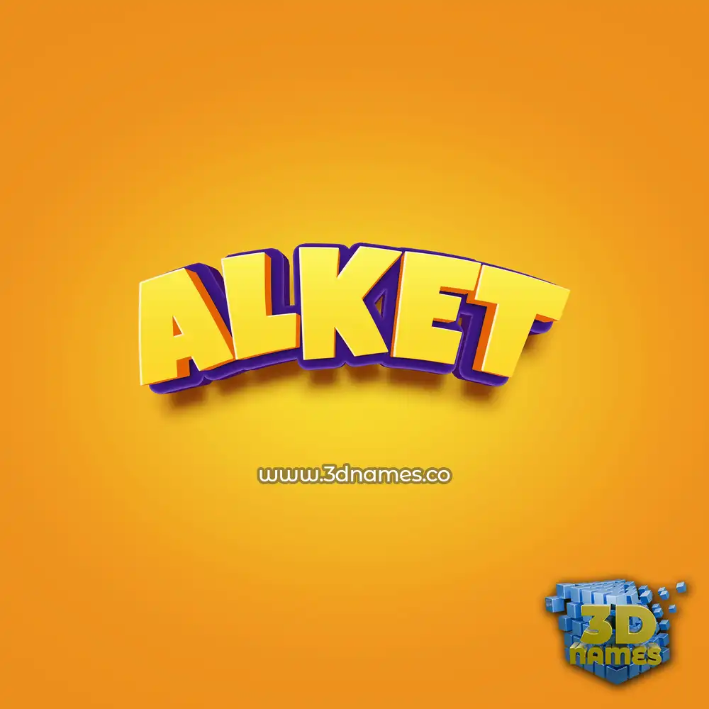alket in Orange Toon style - 3D name wallpaper