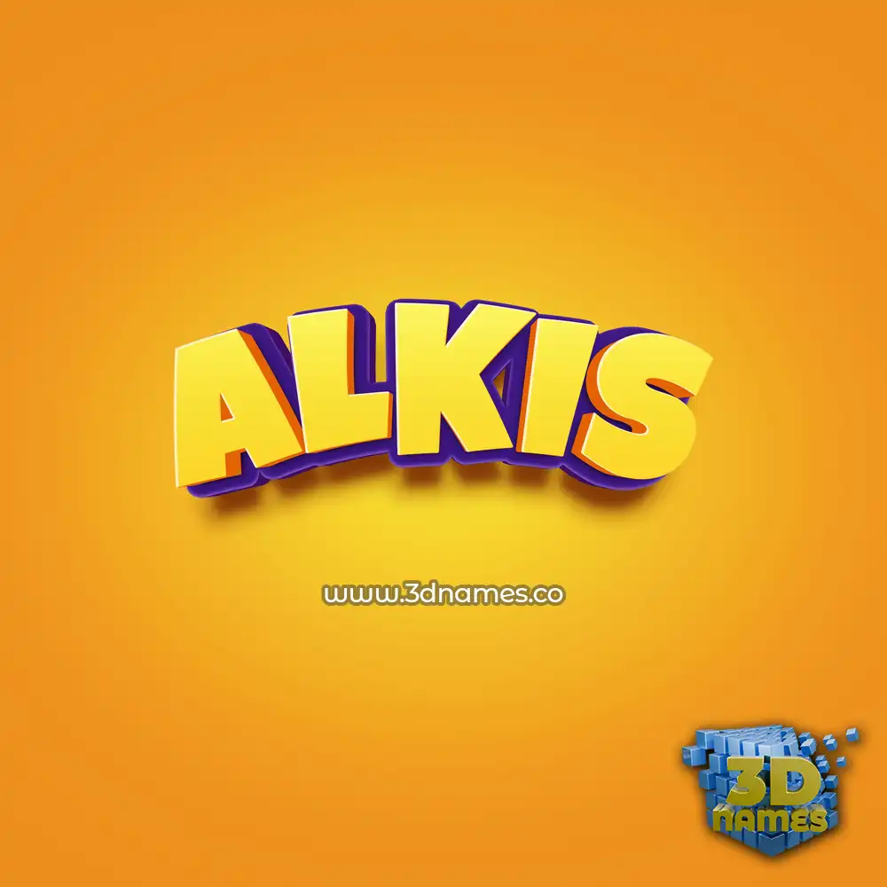 alkis in Orange Toon style - 3D name wallpaper