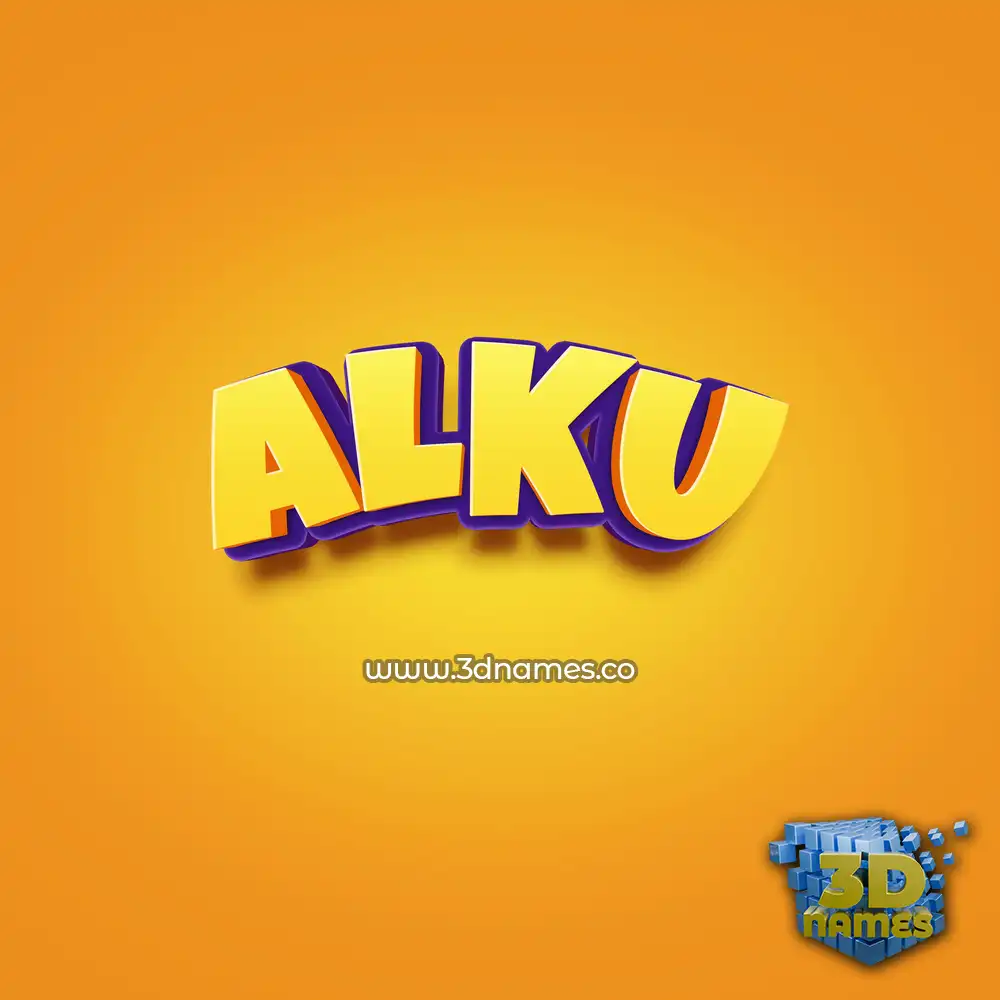 alku in Orange Toon style - 3D name wallpaper