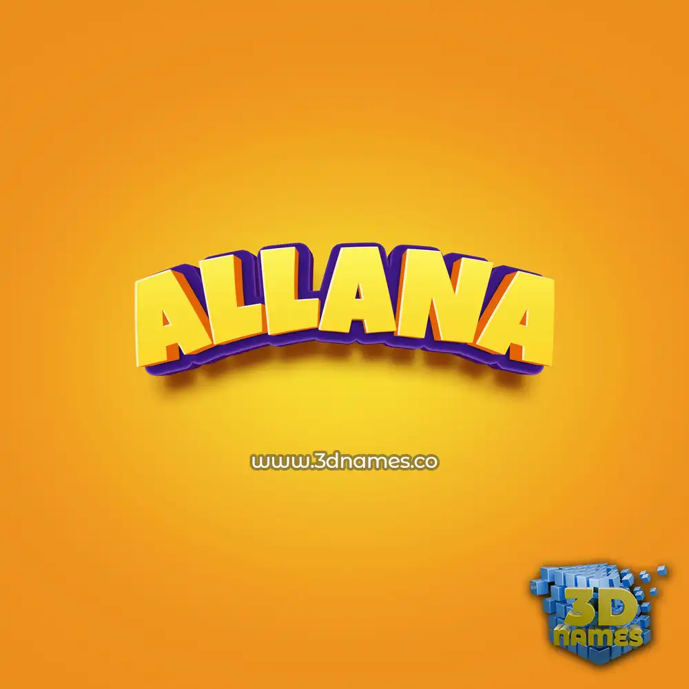 allana in Orange Toon style - 3D name wallpaper