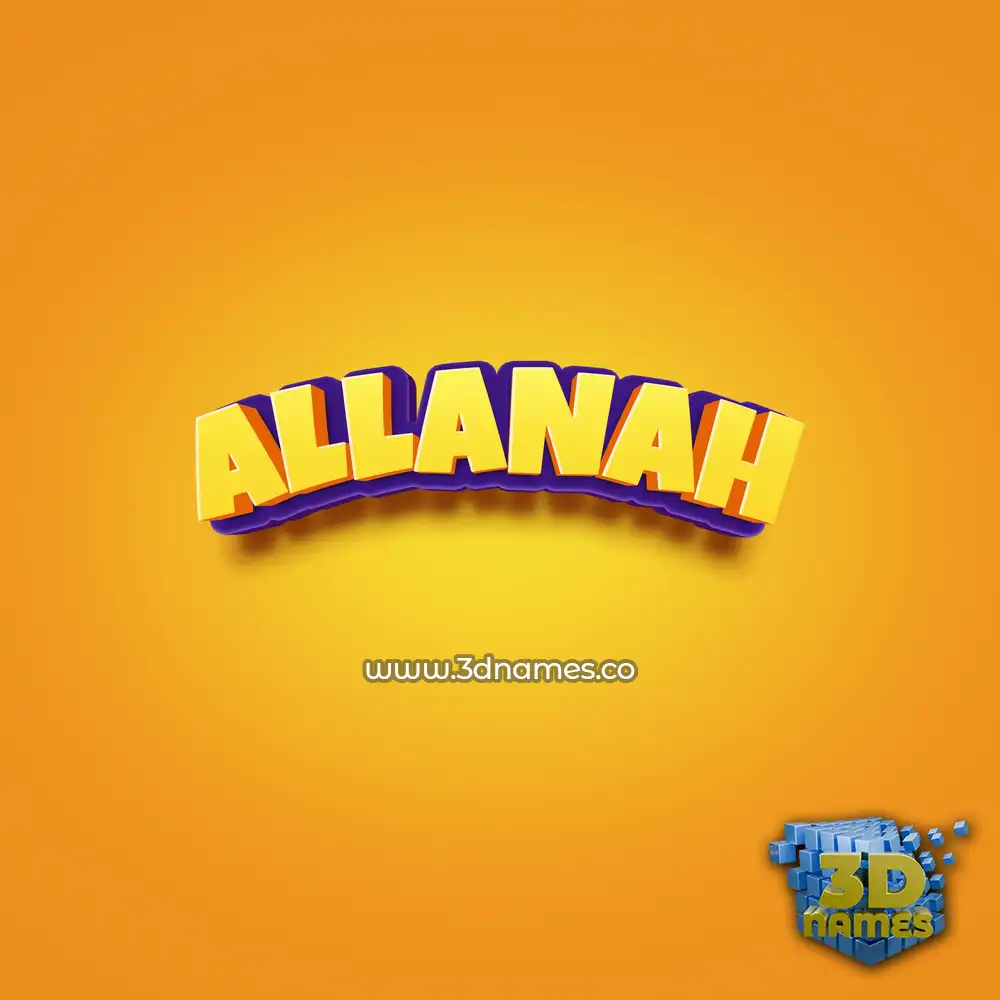 allanah in Orange Toon style - 3D name wallpaper