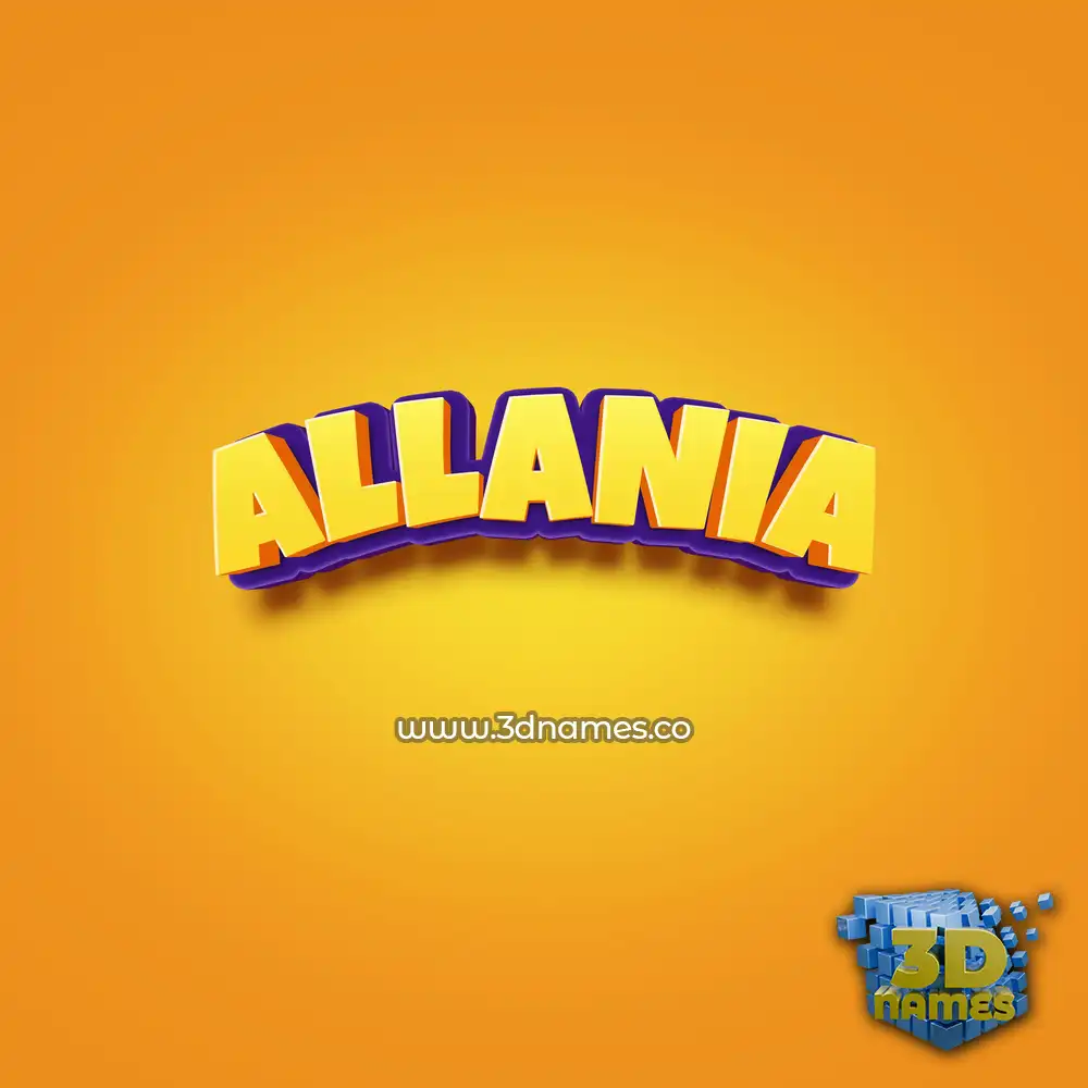 allania in Orange Toon style - 3D name wallpaper
