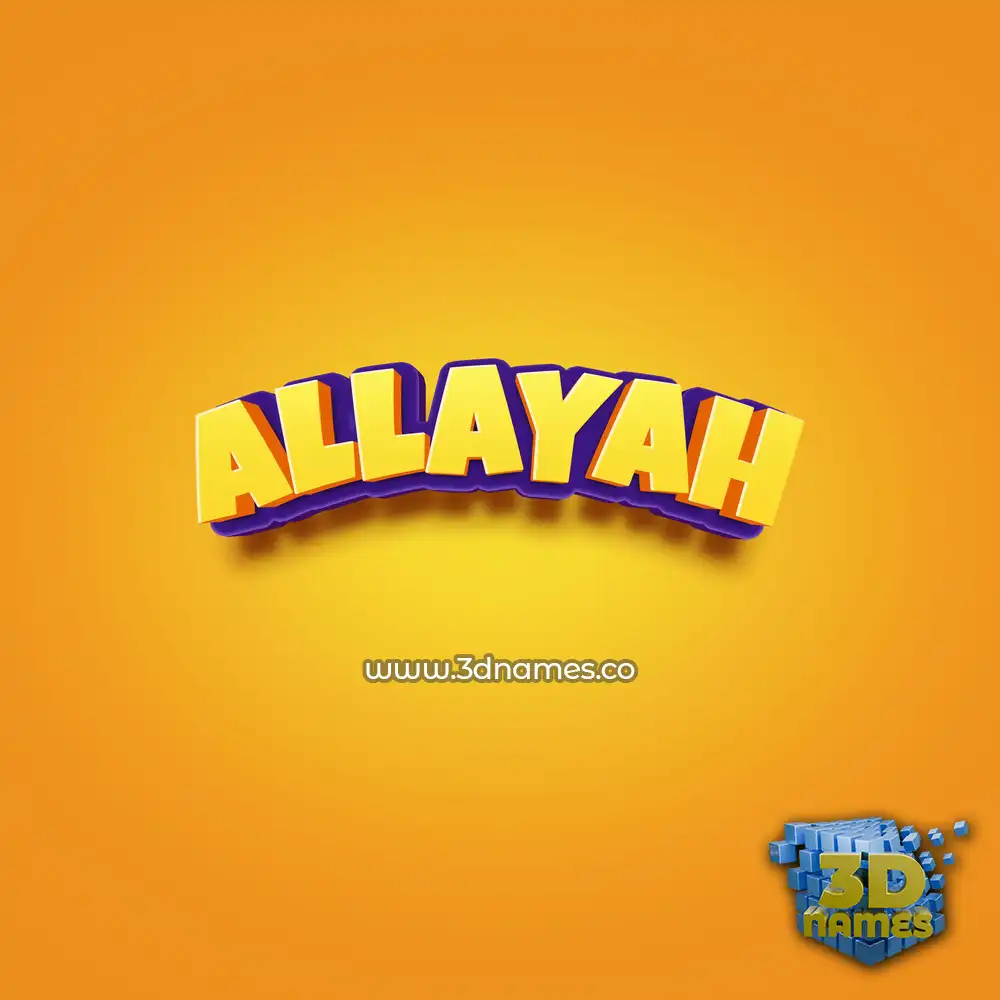allayah in Orange Toon style - 3D name wallpaper