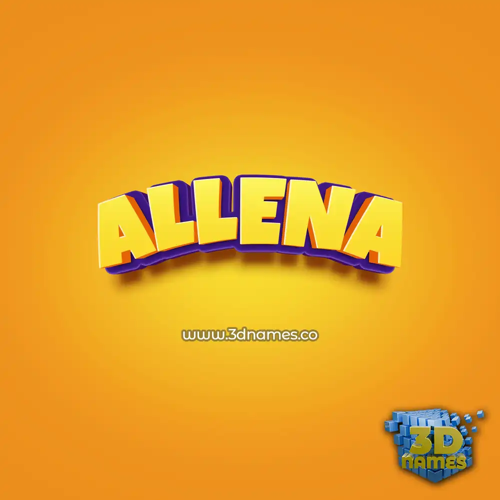 allena in Orange Toon style - 3D name wallpaper