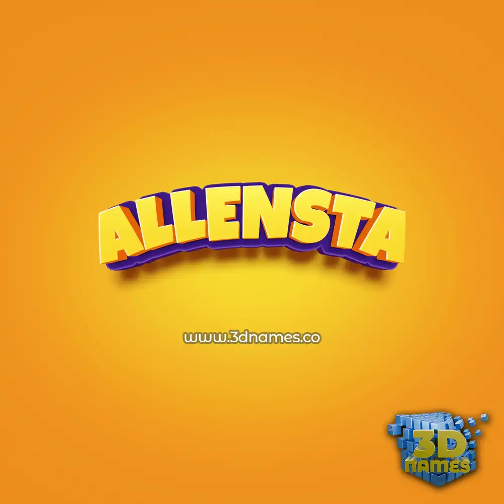 allensta in Orange Toon style - 3D name wallpaper