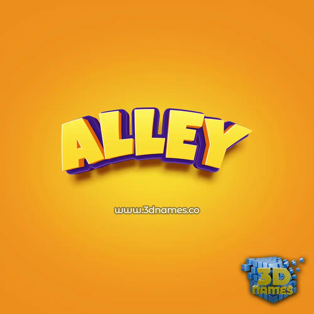 alley in Orange Toon style - 3D name wallpaper