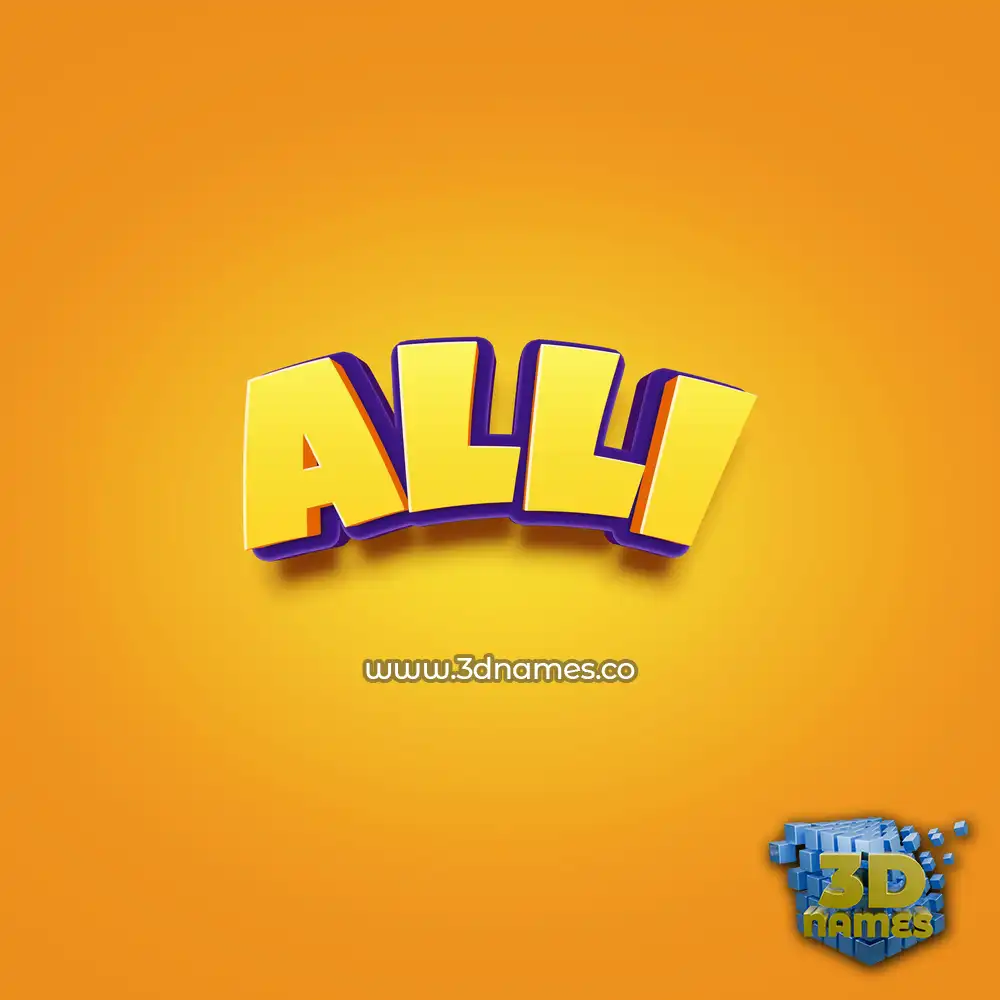 alli in Orange Toon style - 3D name wallpaper