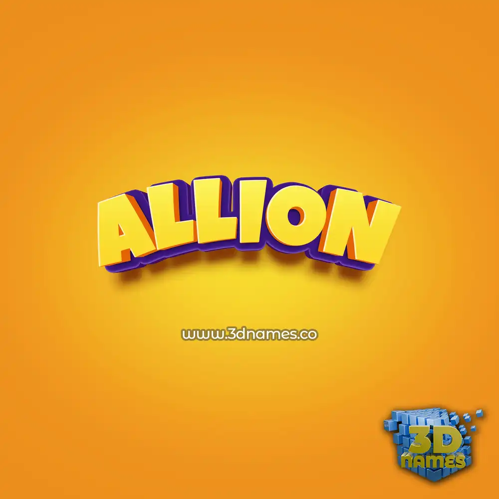 allion in Orange Toon style - 3D name wallpaper