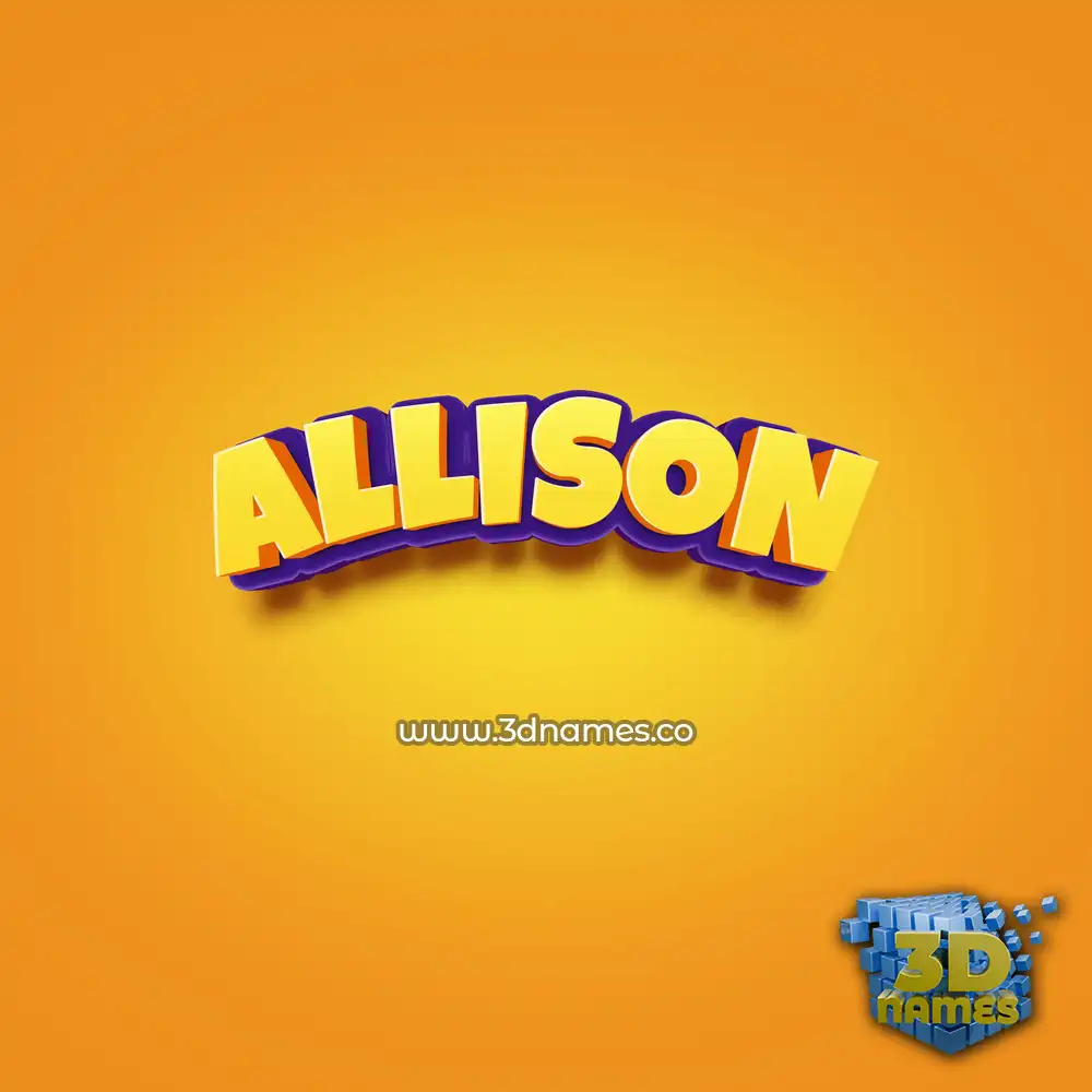 allison in Orange Toon style - 3D name wallpaper
