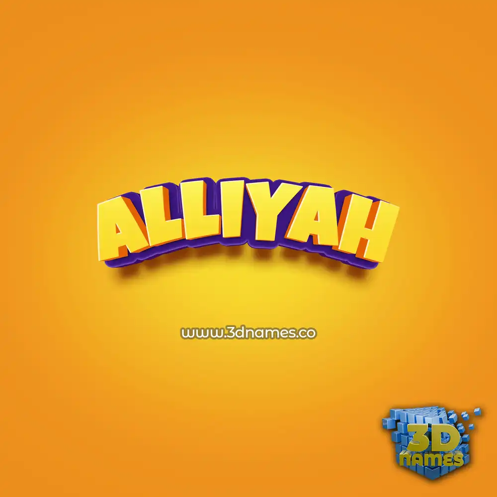 alliyah in Orange Toon style - 3D name wallpaper