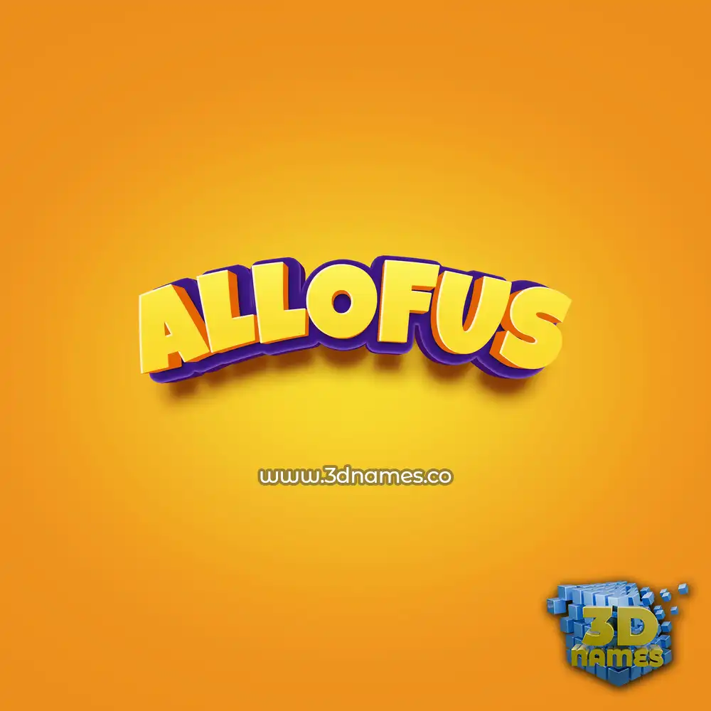 allofus in Orange Toon style - 3D name wallpaper