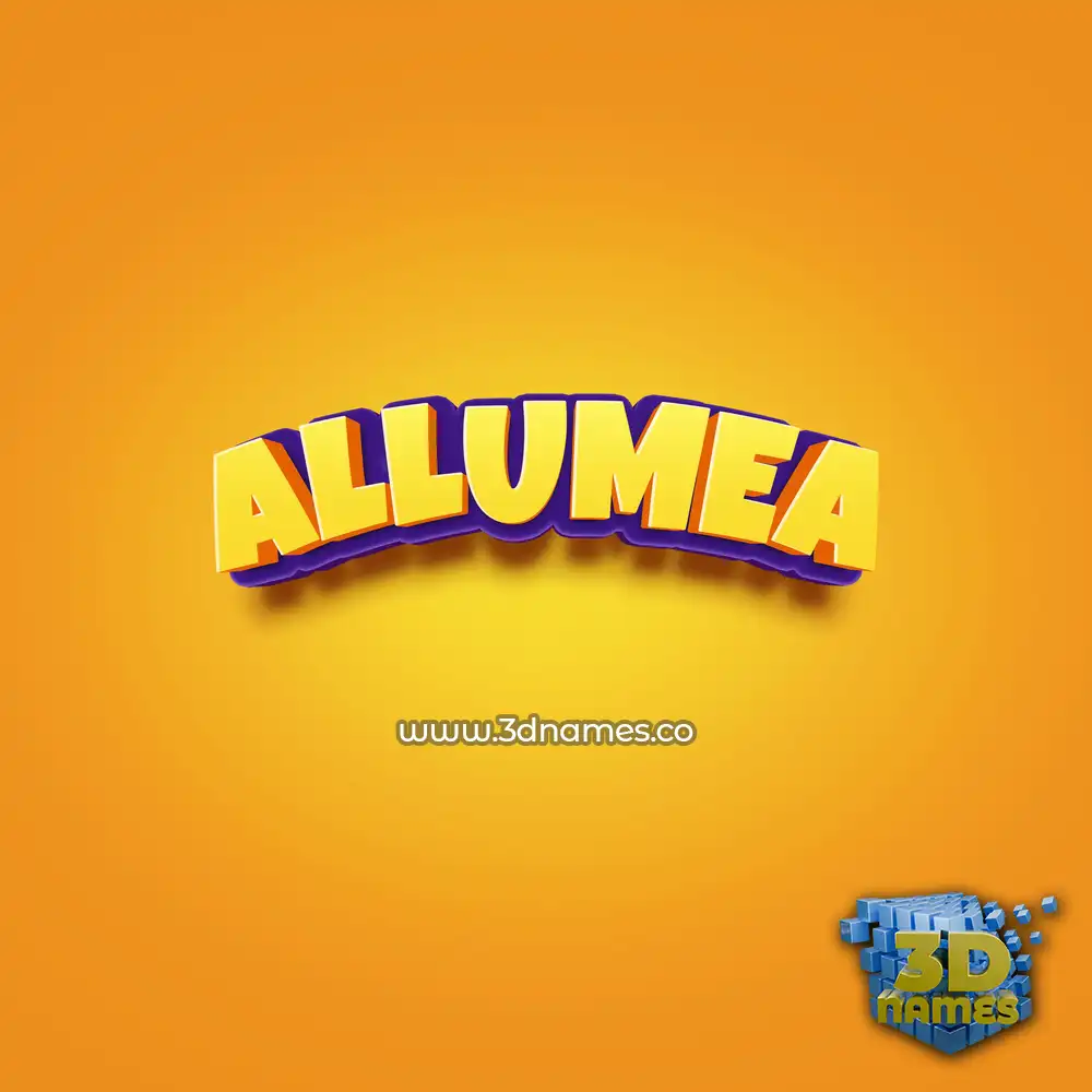 allumea in Orange Toon style - 3D name wallpaper
