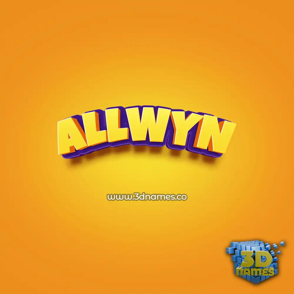 allwyn in Orange Toon style - 3D name wallpaper