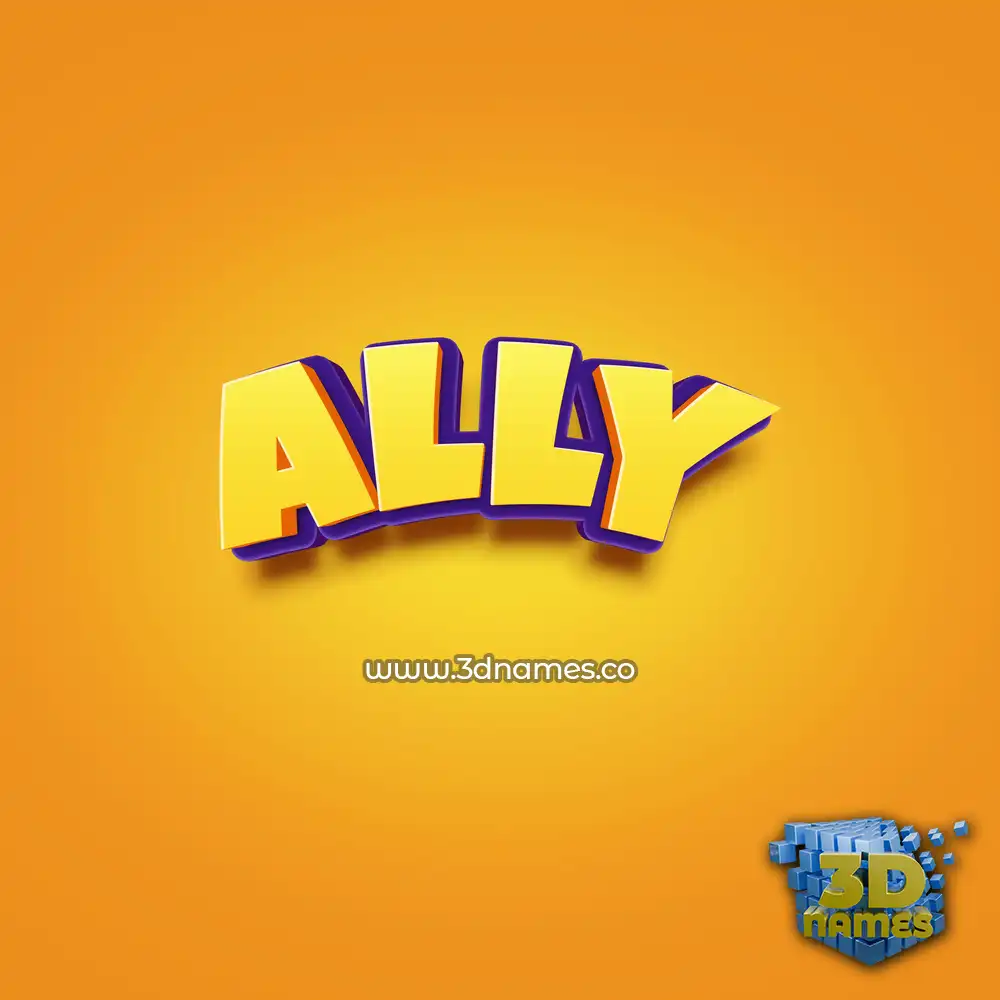 ally in Orange Toon style - 3D name wallpaper