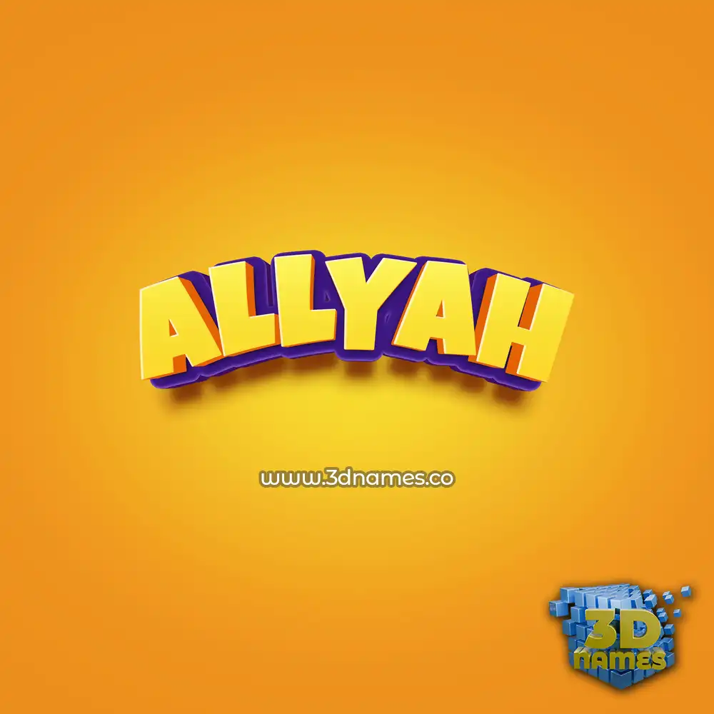 allyah in Orange Toon style - 3D name wallpaper