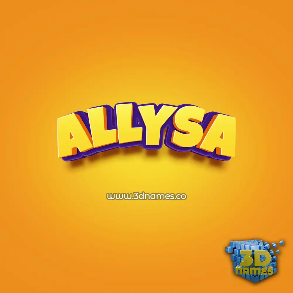 allysa in Orange Toon style - 3D name wallpaper