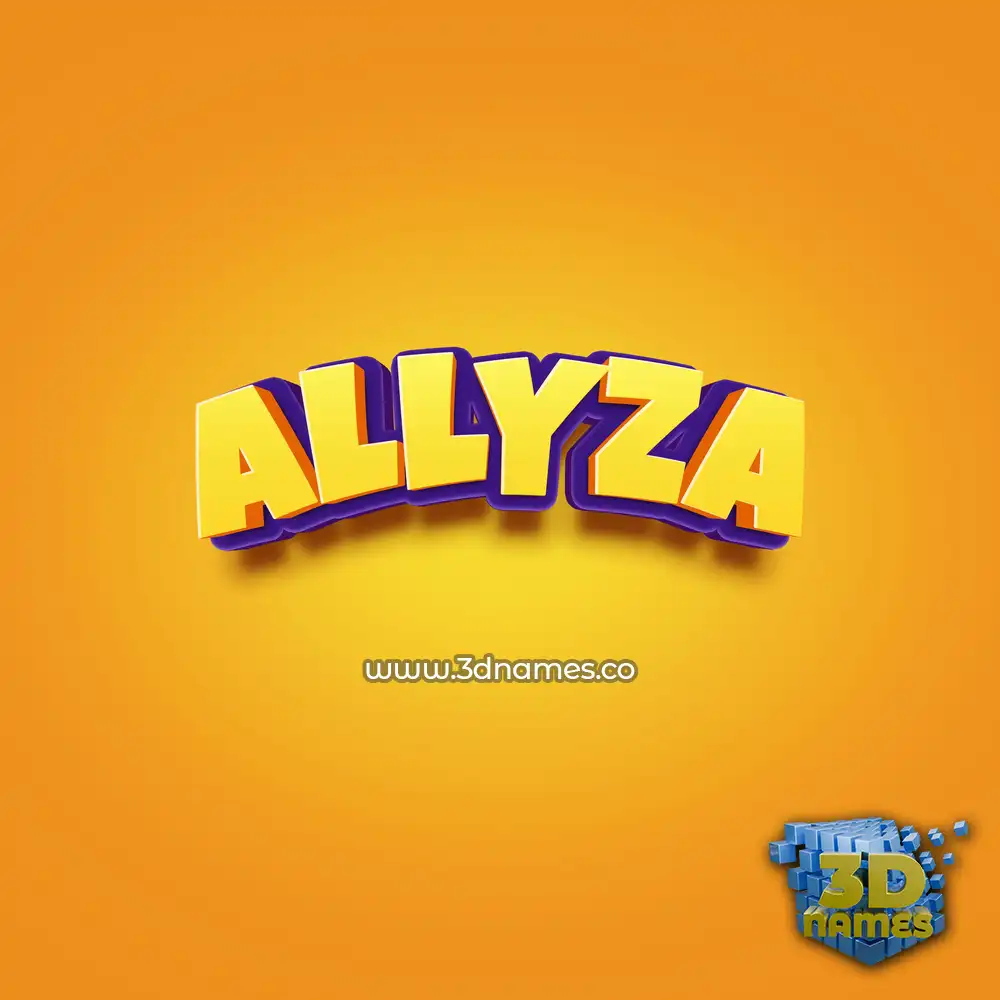 allyza in Orange Toon style - 3D name wallpaper