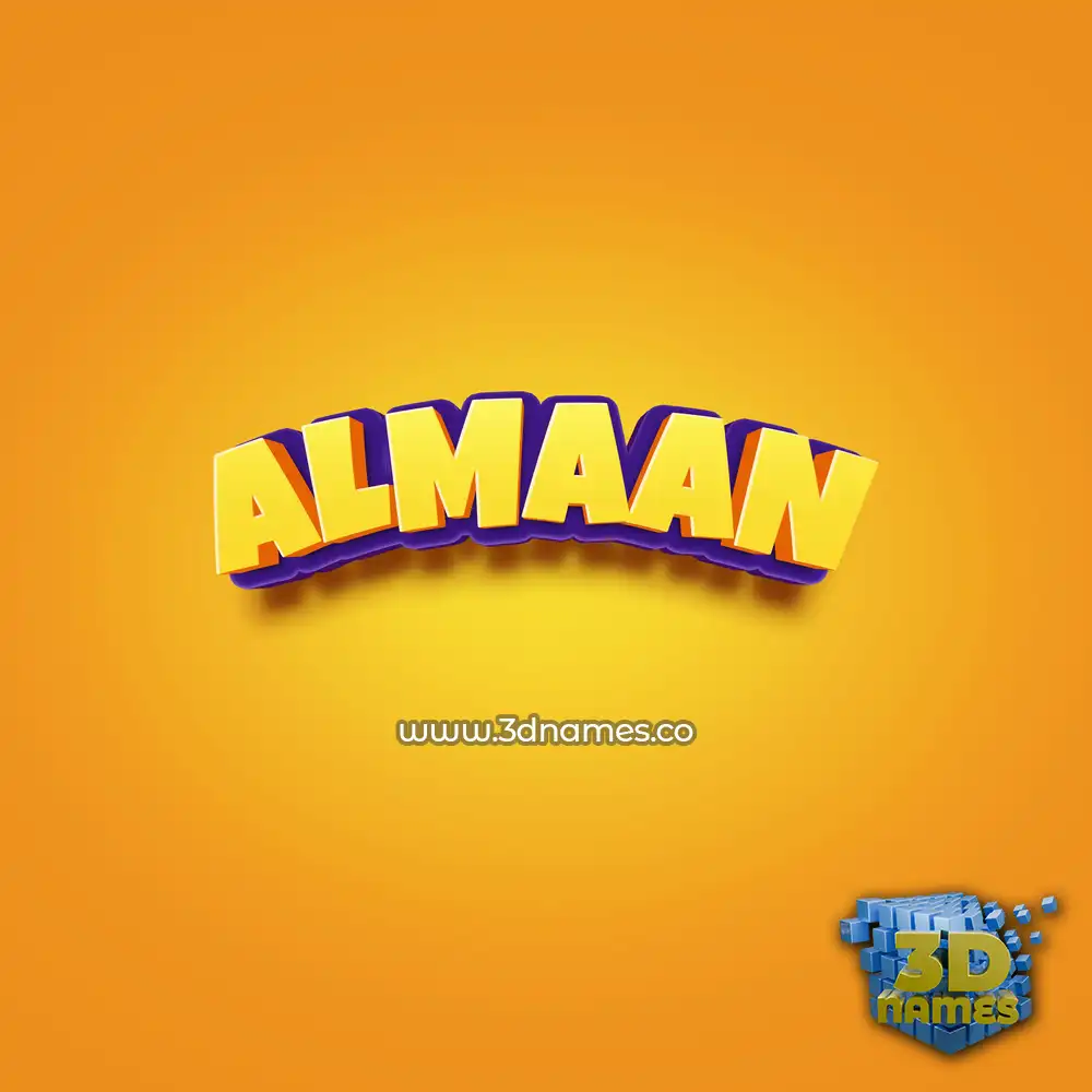 almaan in Orange Toon style - 3D name wallpaper