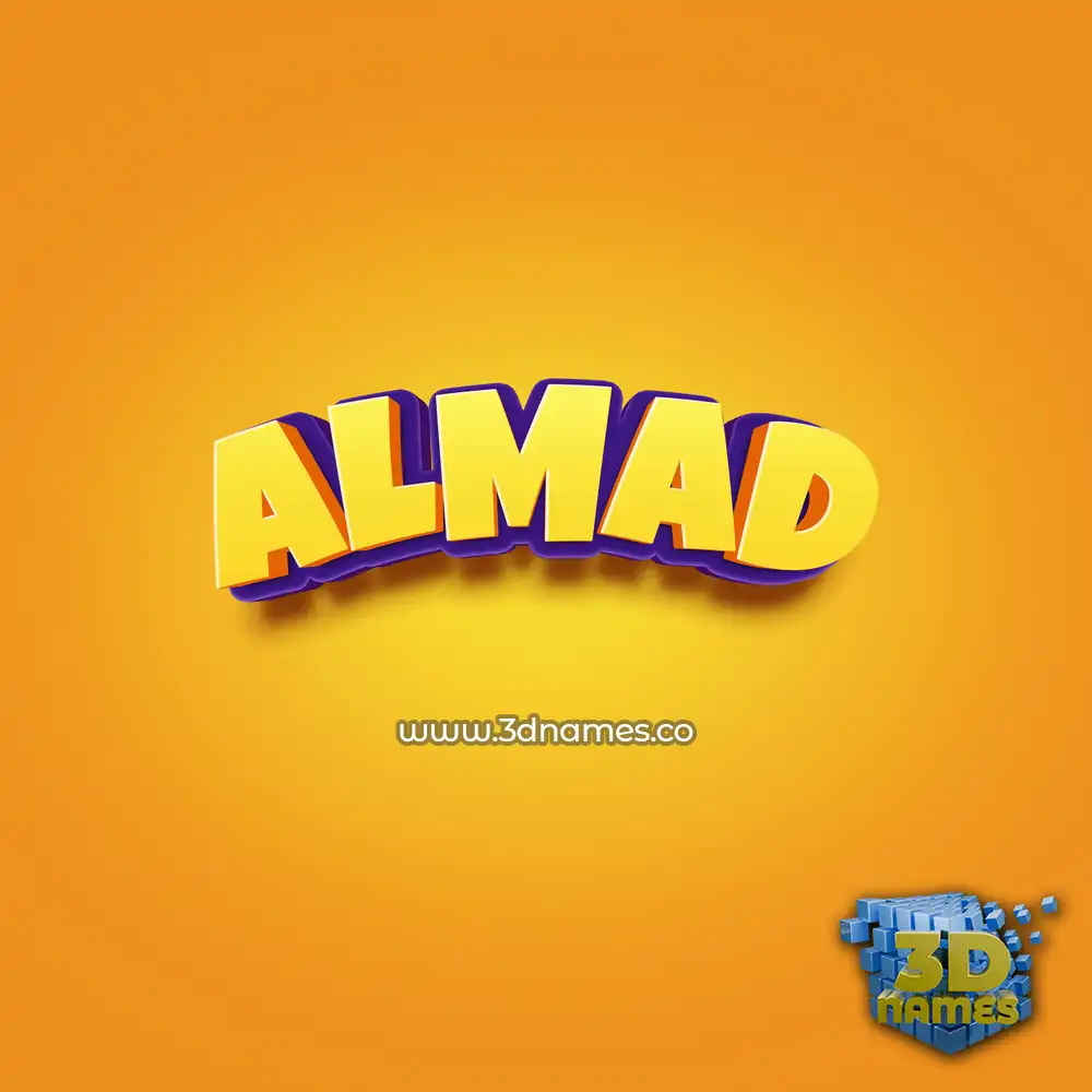 almad in Orange Toon style - 3D name wallpaper