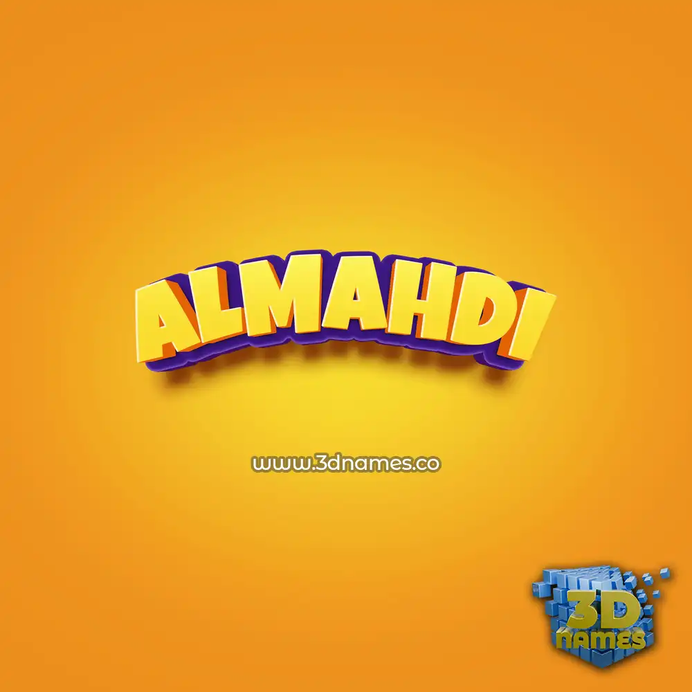 almahdi in Orange Toon style - 3D name wallpaper