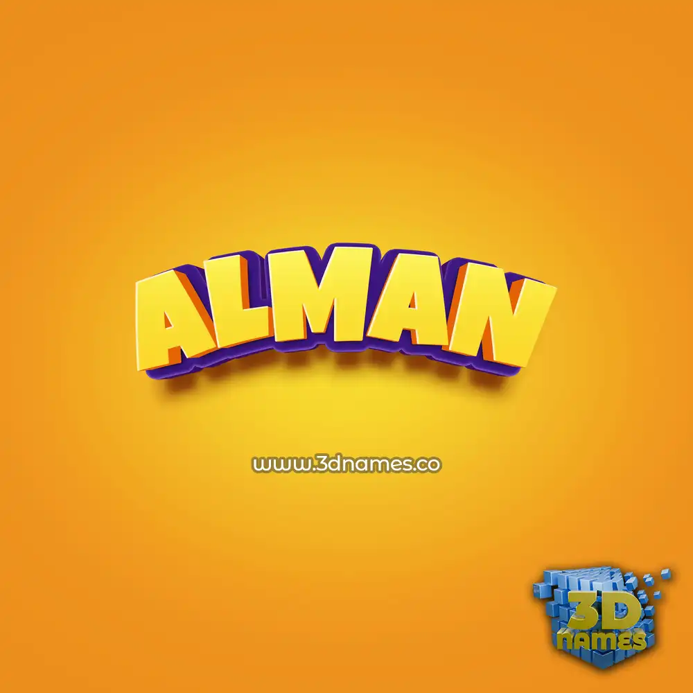 alman in Orange Toon style - 3D name wallpaper