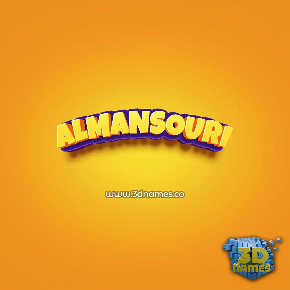 almansouri in Orange Toon style - 3D name wallpaper