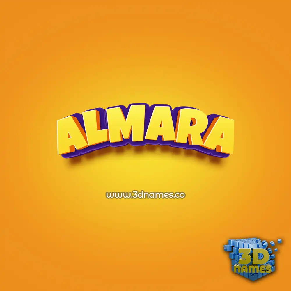 almara in Orange Toon style - 3D name wallpaper
