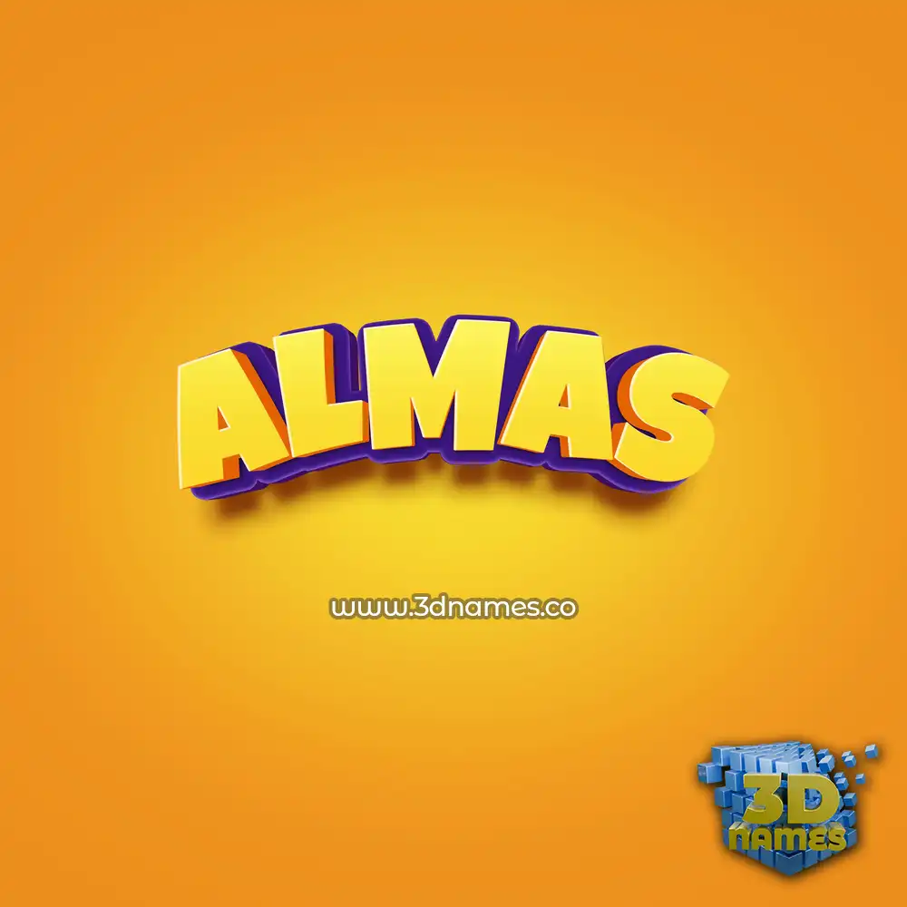 almas in Orange Toon style - 3D name wallpaper