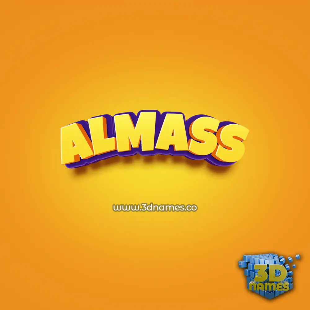 almass in Orange Toon style - 3D name wallpaper
