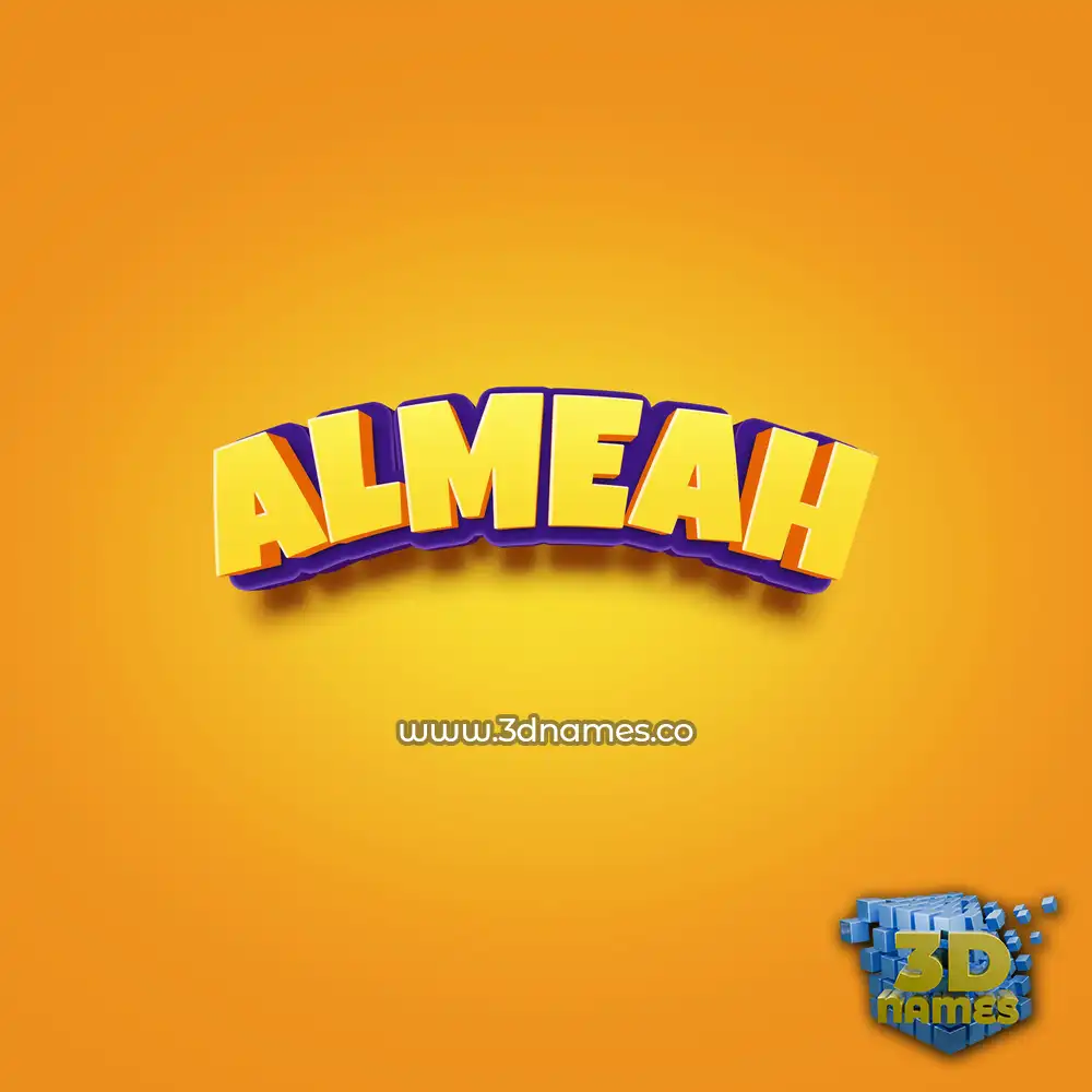 almeah in Orange Toon style - 3D name wallpaper