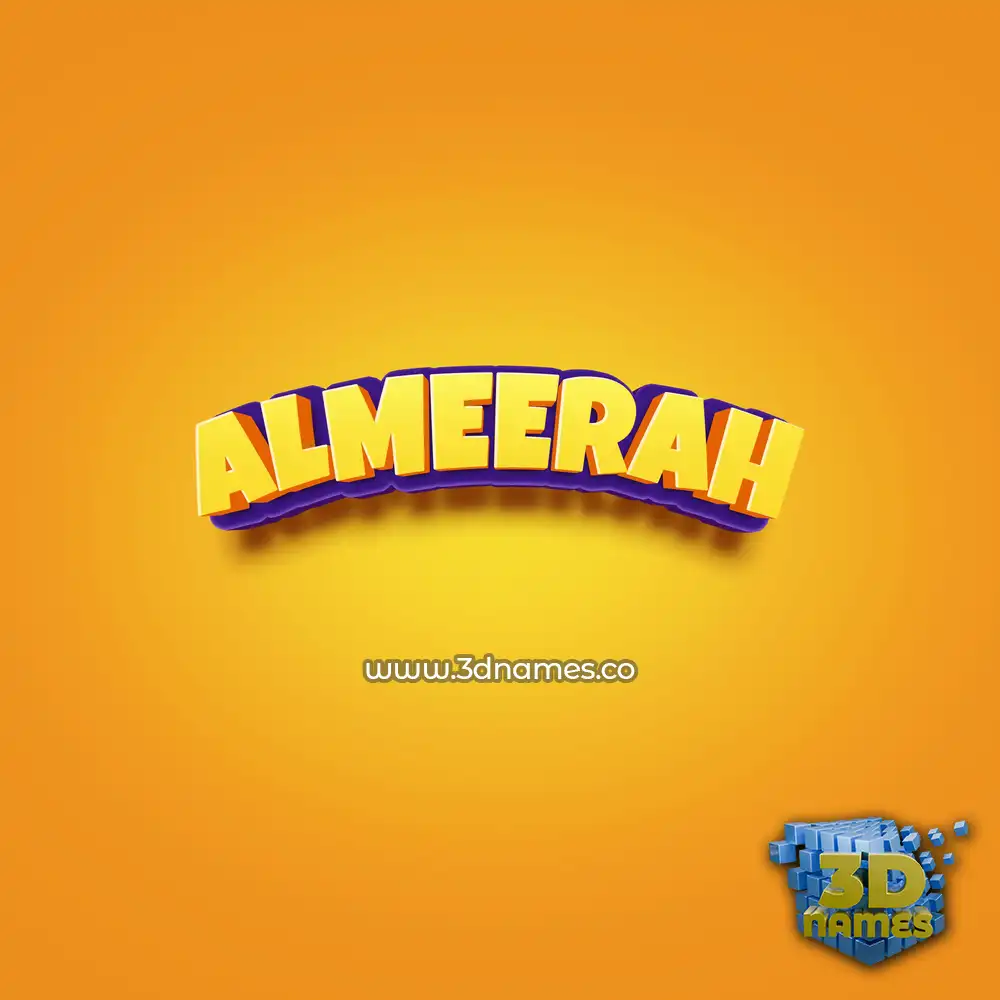 almeerah in Orange Toon style - 3D name wallpaper