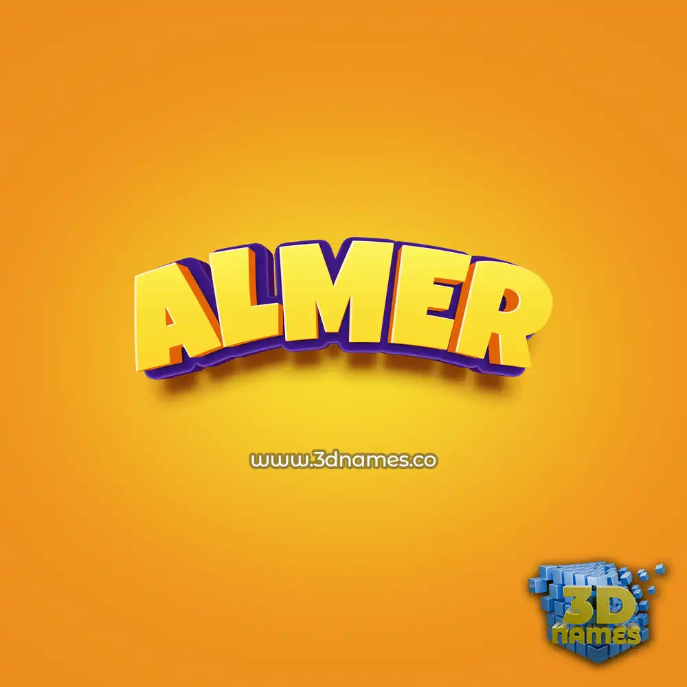 almer in Orange Toon style - 3D name wallpaper