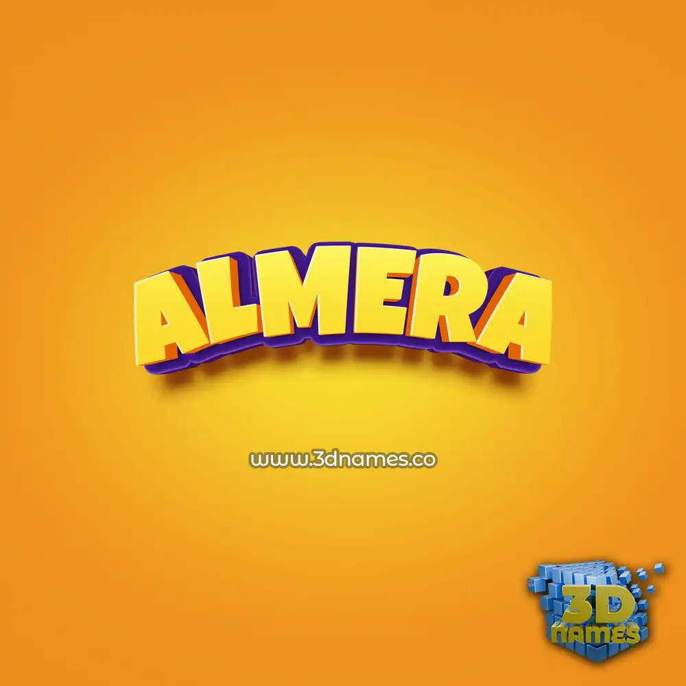 almera in Orange Toon style - 3D name wallpaper